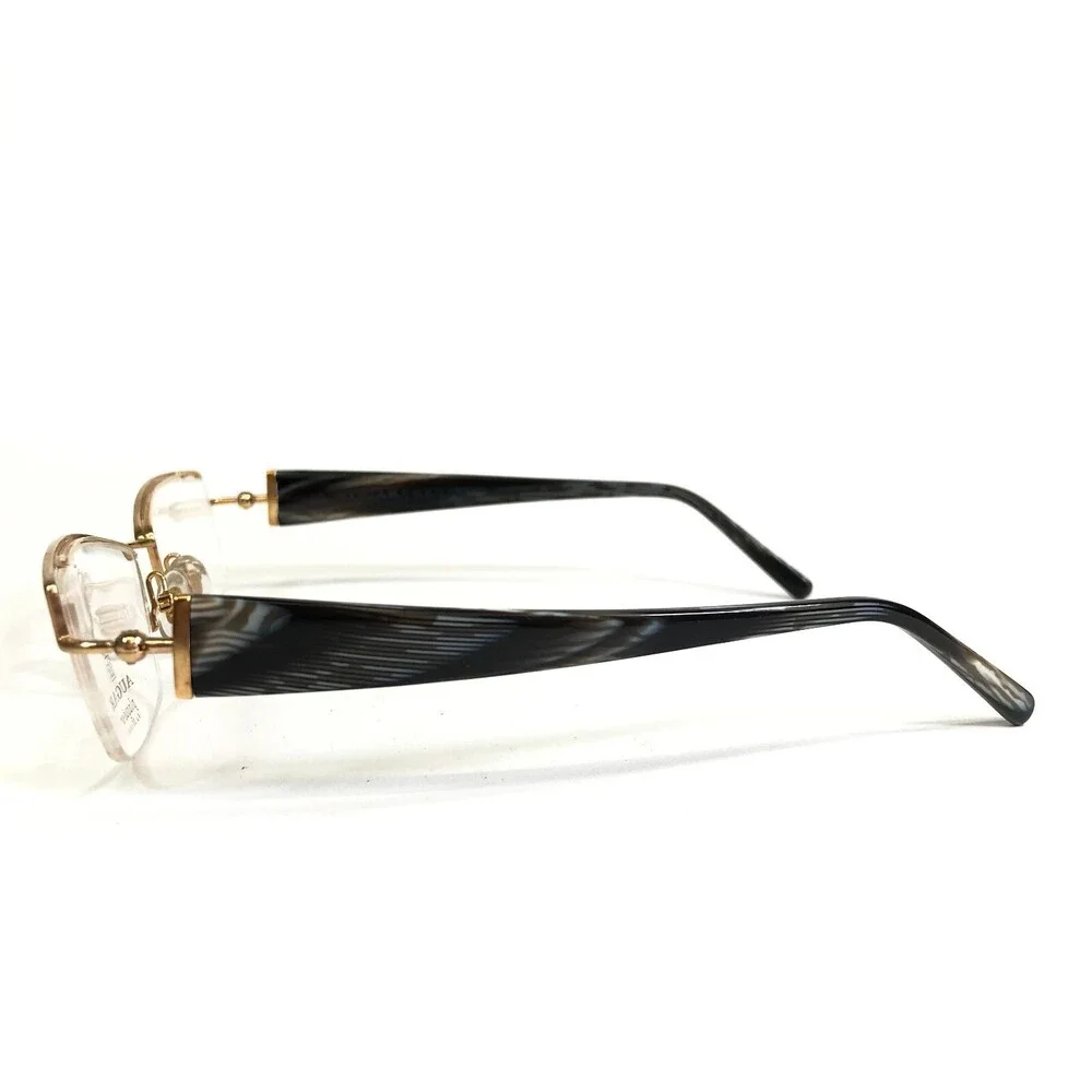 Augar Eyeglasses Frames FP163 CHAMPAGNE Gold Black Gray 22KT GP Plated 52-18-130